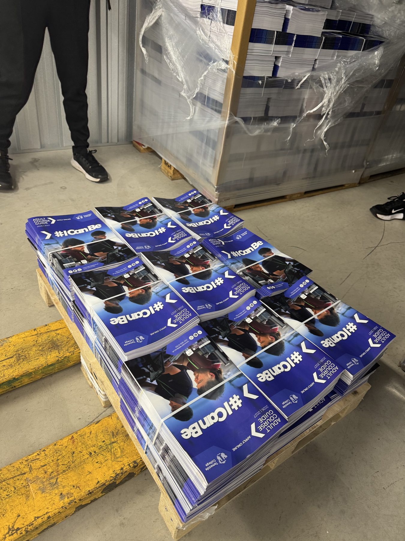 Stacks of printed campaign leaflets