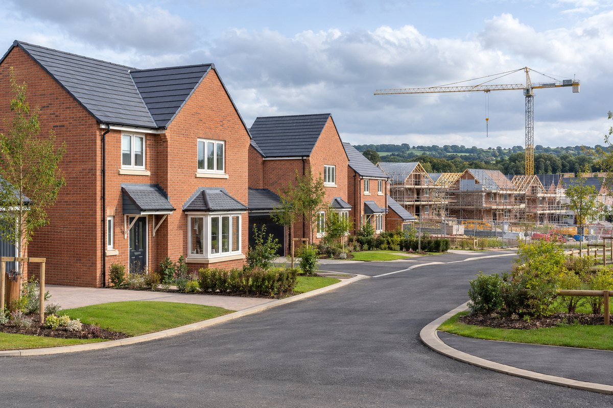 New homes under construction at a residential property development